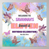 Vlinders Fee Glitter 11e Verjaardag Welkom Poster (Voorkant)