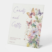 Vlinders florale vrijgezellenfeest geschenken teke reclamebord met voetstuk (Voorkant)