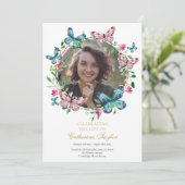 Vlinders Foto Begrafenis Orde van Service Programmakaart (Staand voorkant)