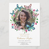 Vlinders Foto Begrafenis Orde van Service Programmakaart (Voorkant)