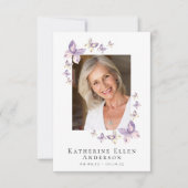 Vlinders Foto Funeral Memorial Gebedskaart Kaart (Voorkant)