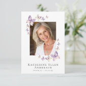 Vlinders Foto Funeral Memorial Gebedskaart Kaart (Staand voorkant)