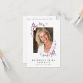 Vlinders Foto Funeral Memorial Gebedskaart Kaart (Voorkant / Achterkant in situ)