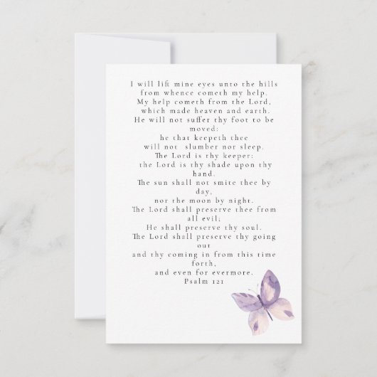 Vlinders Foto Funeral Memorial Gebedskaart Kaart (Achterkant)