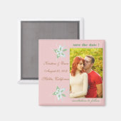 Vlinders - Foto opslaan van de datummagneet - roze Magneet (Voorkant / Achterkant)