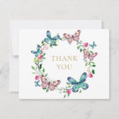 Vlinders Funeral Viering Van Het Leven Bedankkaart (Voorkant)