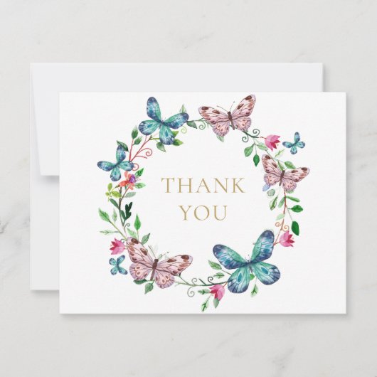 Vlinders Funeral Viering Van Het Leven  Bedankkaart (Voorkant)