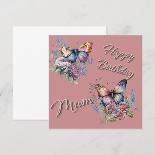 Vlinders Gefeliciteerd Mama (Voorkant / Achterkant)