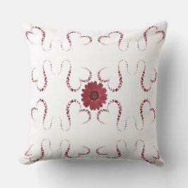 Vlinders Gekoppeld Harten Rode Bloem, Roze, Zwart Kussen