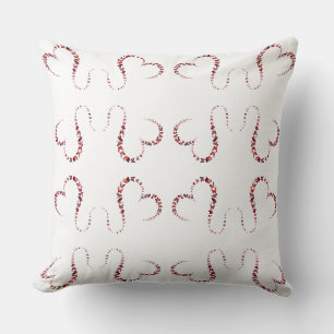 Vlinders Gekoppelde Harten in Rood, Roze, & Zwart Kussen