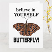Vlinders geloven in jezelf vlinder kaart (Gele Bloem)