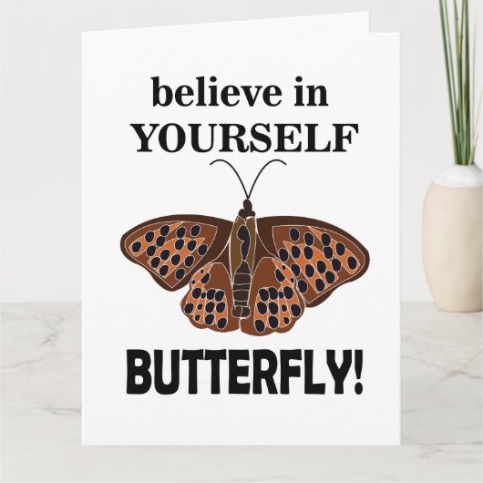 Vlinders geloven in jezelf vlinder kaart (Voorkant)