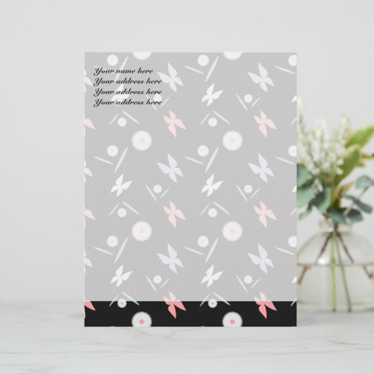 Vlinders gepersonaliseerde briefhoofd (Staand voorkant)