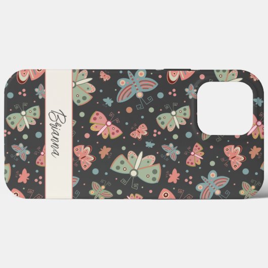  vlinders Gepersonaliseerde naam Inspirivity Case-Mate iPhone Case (Achterkant (horizontaal))