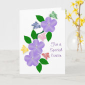 Vlinders Gepersonaliseerde nicht Verjaardag Kaart (Gele Bloem)