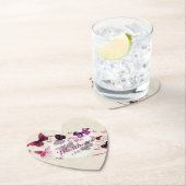 Vlinders Gepersonaliseerde Wedding Heart Onderzett Kartonnen Onderzetters (Insitu)