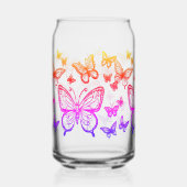 Vlinders Gift voor haar, Regenboog, Kleurrijk Blikvorm Glas (Voorkant)