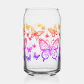 Vlinders Gift voor haar, Regenboog, Kleurrijk Blikvorm Glas (Achterkant)