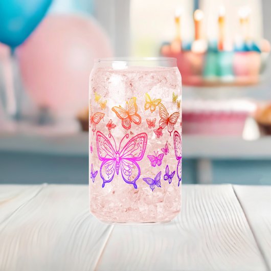Vlinders Gift voor haar, Regenboog, Kleurrijk Blikvorm Glas (Insitu (Baby Shower))