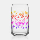 Vlinders Gift voor haar, Regenboog, Kleurrijk Blikvorm Glas (Links)