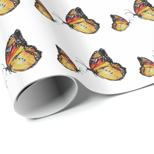 vlinders glanzend inpakpapier (Rol Hoek)