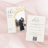 Vlinders Goud Boho Foto Arch QR Code Bruiloft Save The Date