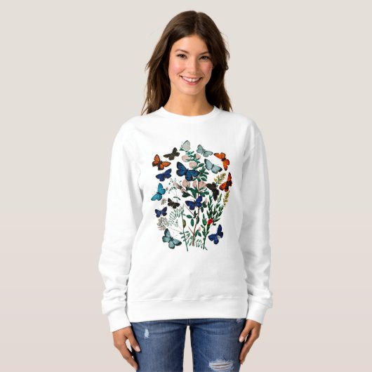 vlinders, grillig, natuur, cadeau voor haar, trui (Voorkant volledig)