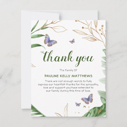 Vlinders & groen | Begrafenis Bedankt (Voorkant)