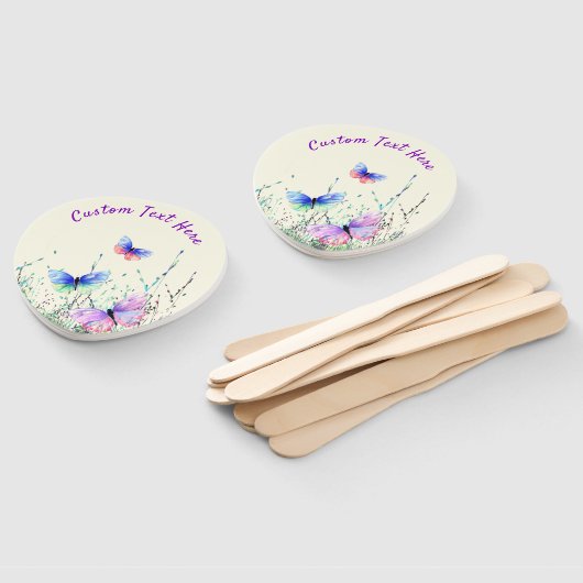 Vlinders Hand Fan met aangepaste tekst Handwaaier (Niet-gemonteerd)