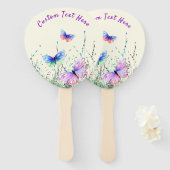 Vlinders Hand Fan met aangepaste tekst Handwaaier (Voorkant en achterkant)