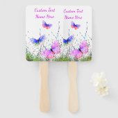 Vlinders Hand Fan met aangepaste tekstnaam Handwaaier (Voorkant en achterkant)