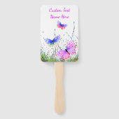 Vlinders Hand Fan met aangepaste tekstnaam Handwaaier (Achterkant)