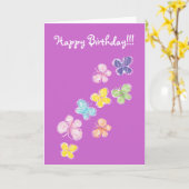 Vlinders Happy Birthday!! Kaart (Gele Bloem)