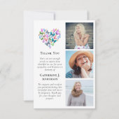 Vlinders Hart 3 Foto Sympathie Begrafenis Bedankkaart (Voorkant)