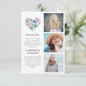 Vlinders Hart 3 Foto Sympathie Begrafenis Bedankkaart (Staand voorkant)