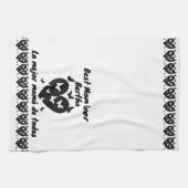 Vlinders & Hart Aangepaste Naam, Tweetalig Wit Theedoek (Horizontaal)