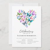 vlinders hart begrafenis kaart (Voorkant)