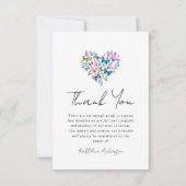 Vlinders hart foto sympathie begrafenis bedankkaart (Voorkant)