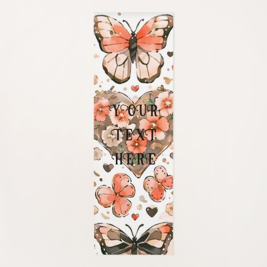 Vlinders, harten en bloemen aangepaste dubbele kan yogamat (Voorkant)