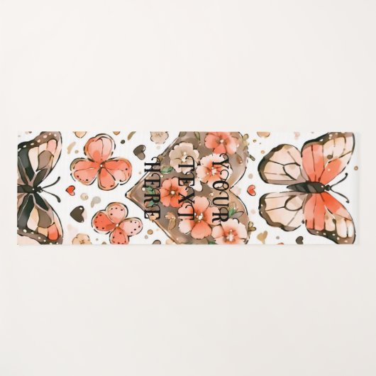 Vlinders, harten en bloemen aangepaste dubbele kan yogamat (Voorkant (horizontaal))