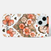 Vlinders, Harten en Bloemen Aangepaste Naam Case-Mate iPhone Case (Achterkant (horizontaal))