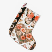 Vlinders, harten en bloemen grote kerstsok (Voorkant (Hangend))