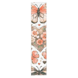 Vlinders, harten en bloemen korte tafelloper