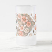 Vlinders, harten en bloemen matglas bierpul (Center)