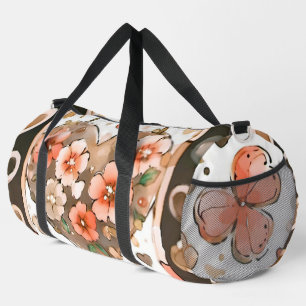 Vlinders, harten en bloemen plunjezak