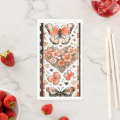 Vlinders, harten en bloemen servet (Insitu)