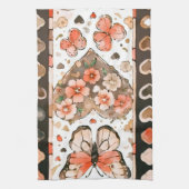 Vlinders, harten en bloemen theedoek (Verticaal)