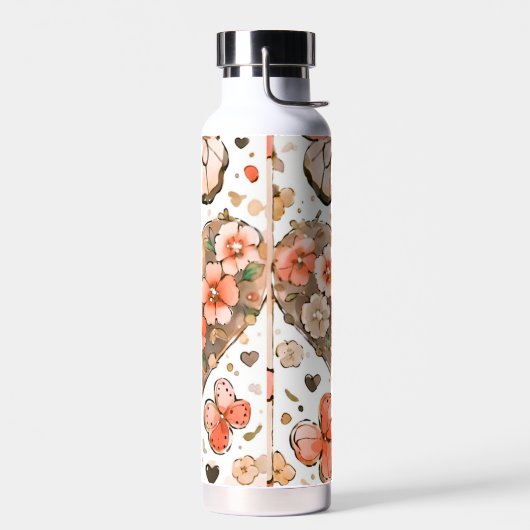 Vlinders, harten en bloemen waterfles (Links)