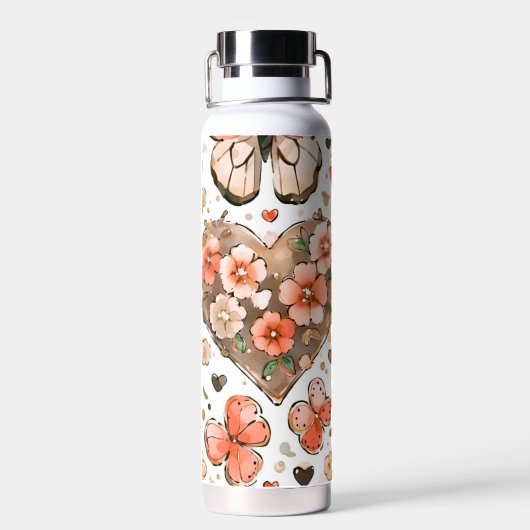 Vlinders, harten en bloemen waterfles (Achterkant)