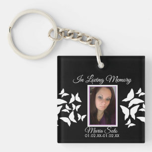Vlinders Herdenkings Funeral Begrafenis Roze Blauw Sleutelhanger